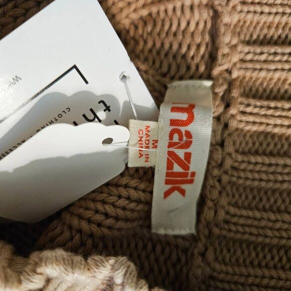 Mazik cotton sweater, mock turtleneck,blush. M. #906 - Picture 3 of 5